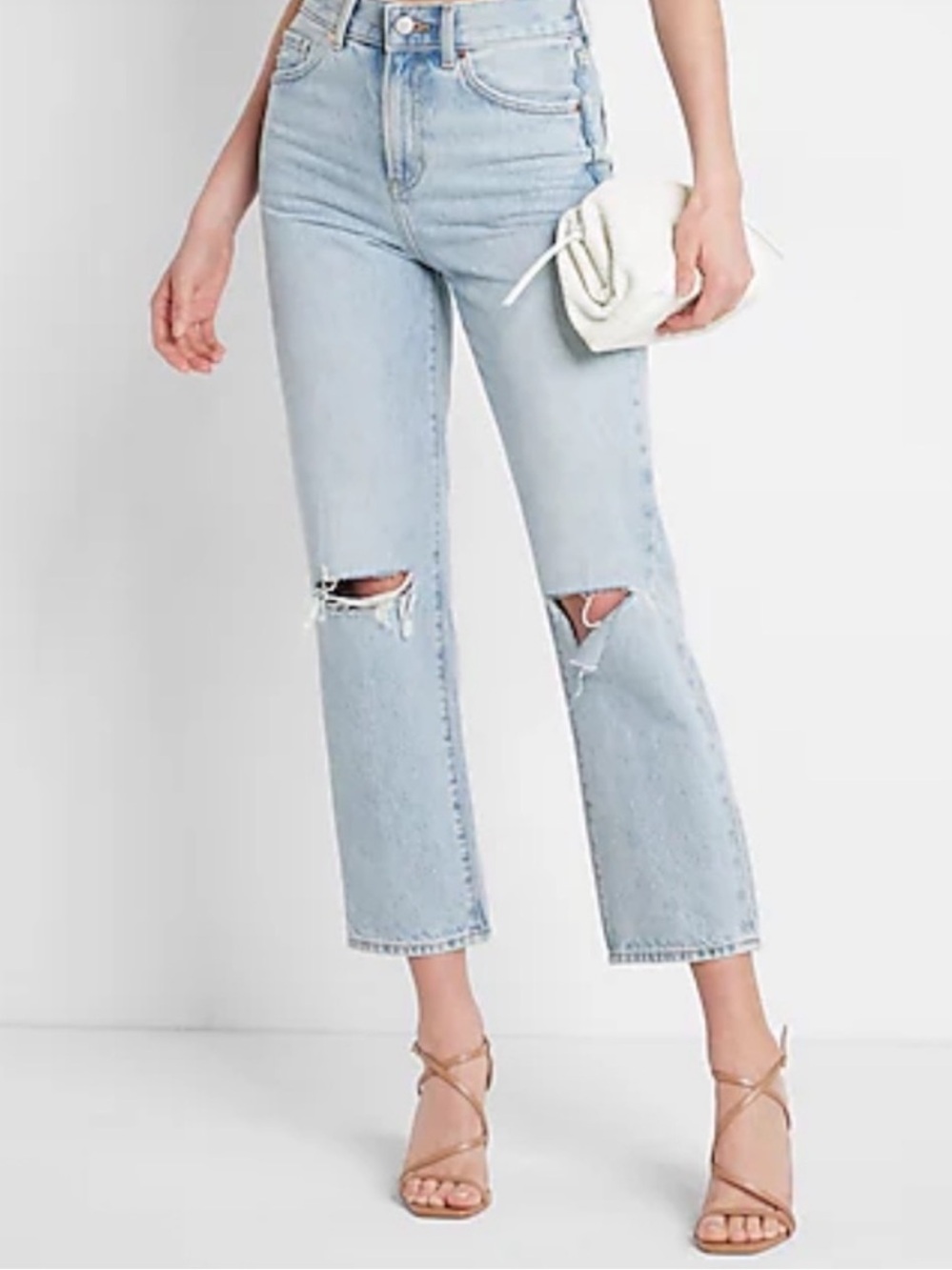 Express Jeans Size 0 Straight Ankle High Rise Ripped